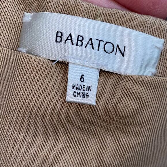 BABATON Aritizia $148 Conan Lyocell Cropped Dk Tan Trouser Pants 6 EUC - Picture 7 of 13